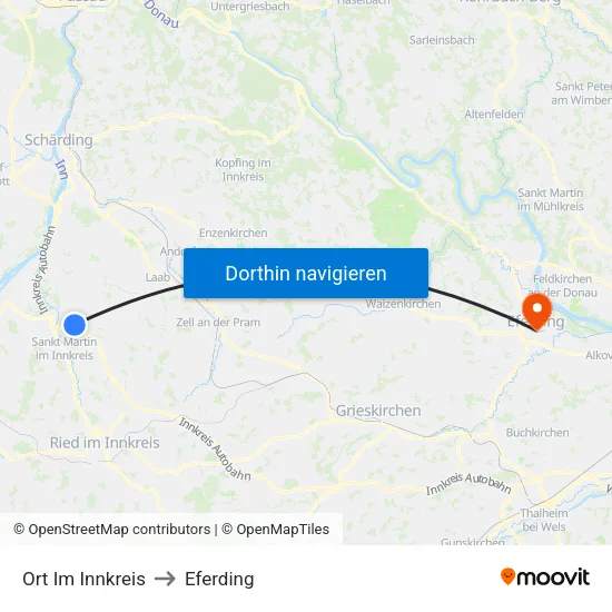 Ort Im Innkreis to Eferding map