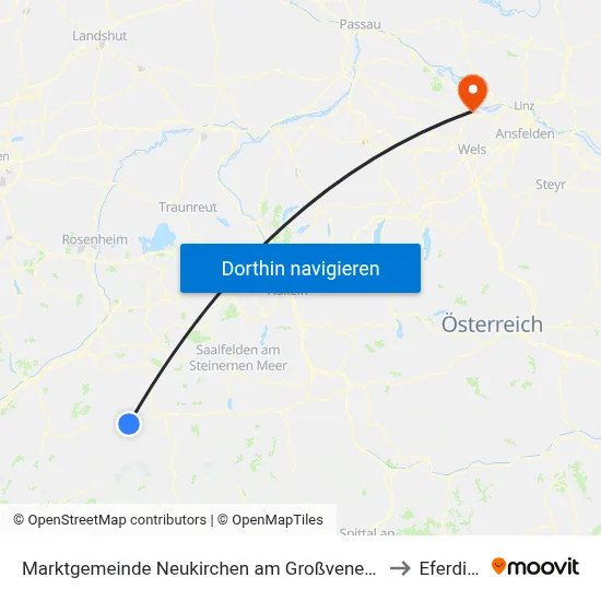 Marktgemeinde Neukirchen am Großvenediger to Eferding map