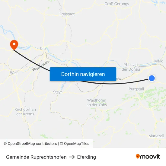 Gemeinde Ruprechtshofen to Eferding map
