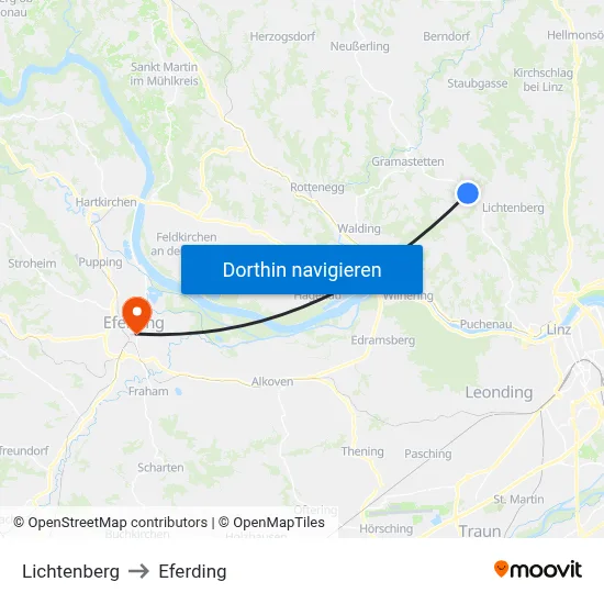 Lichtenberg to Eferding map