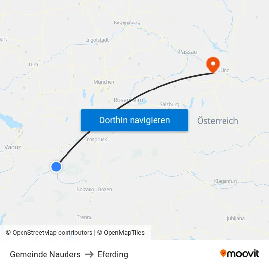 Gemeinde Nauders to Eferding map
