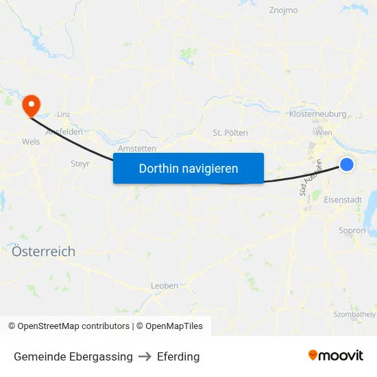 Gemeinde Ebergassing to Eferding map