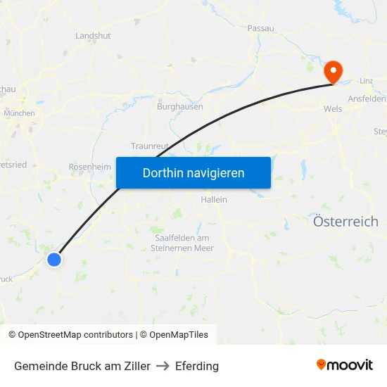 Gemeinde Bruck am Ziller to Eferding map