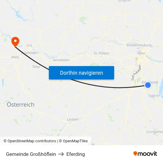 Gemeinde Großhöflein to Eferding map