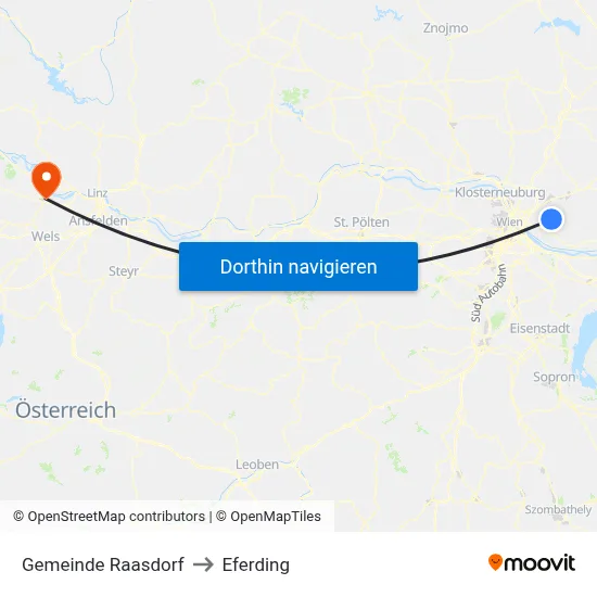 Gemeinde Raasdorf to Eferding map