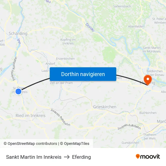 Sankt Martin Im Innkreis to Eferding map