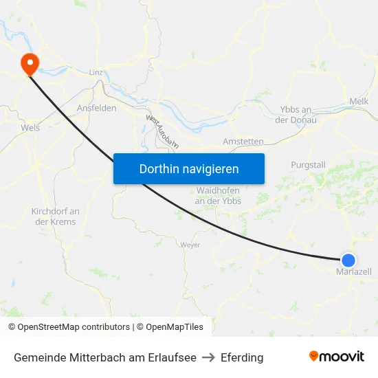 Gemeinde Mitterbach am Erlaufsee to Eferding map