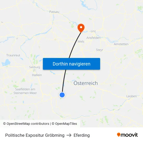 Politische Expositur Gröbming to Eferding map