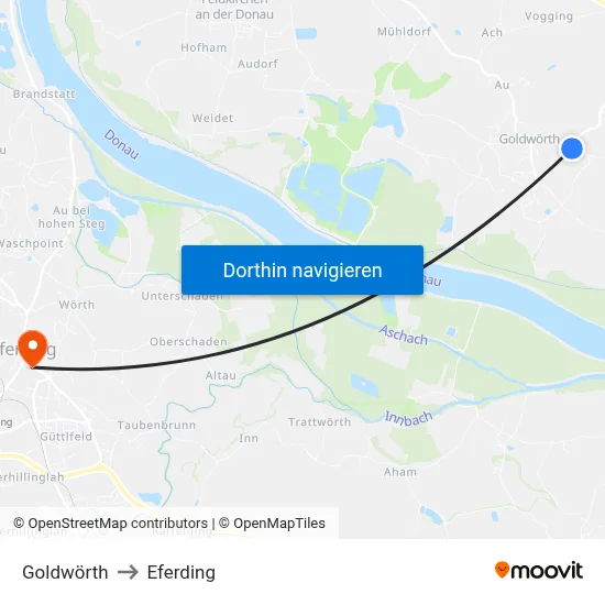 Goldwörth to Eferding map
