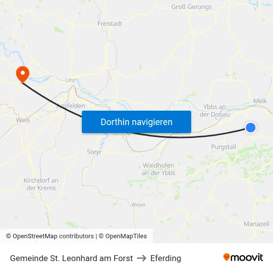 Gemeinde St. Leonhard am Forst to Eferding map