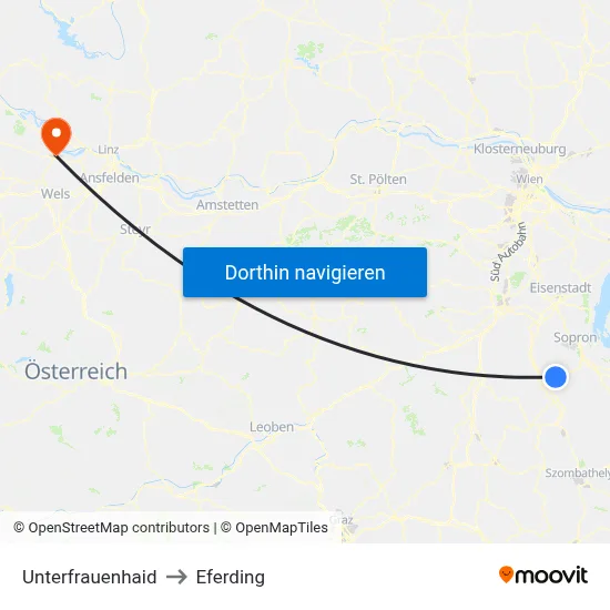 Unterfrauenhaid to Eferding map