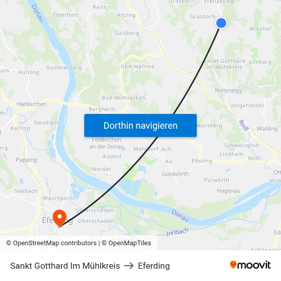 Sankt Gotthard Im Mühlkreis to Eferding map
