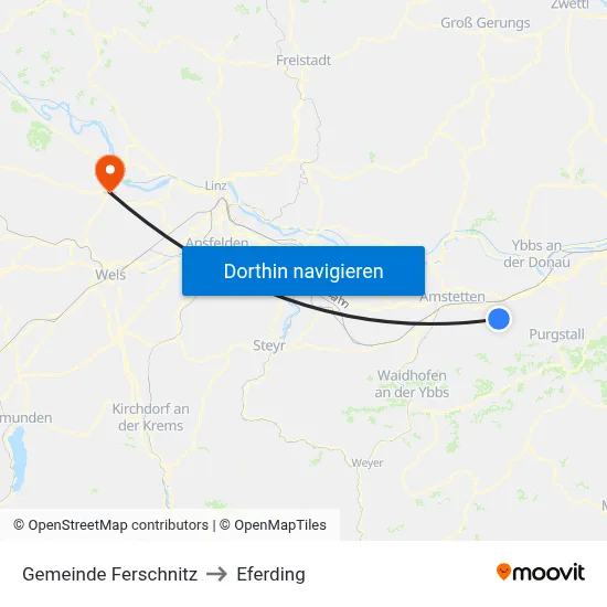 Gemeinde Ferschnitz to Eferding map