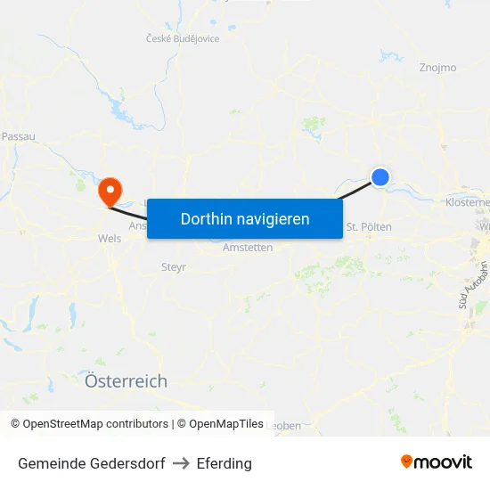 Gemeinde Gedersdorf to Eferding map