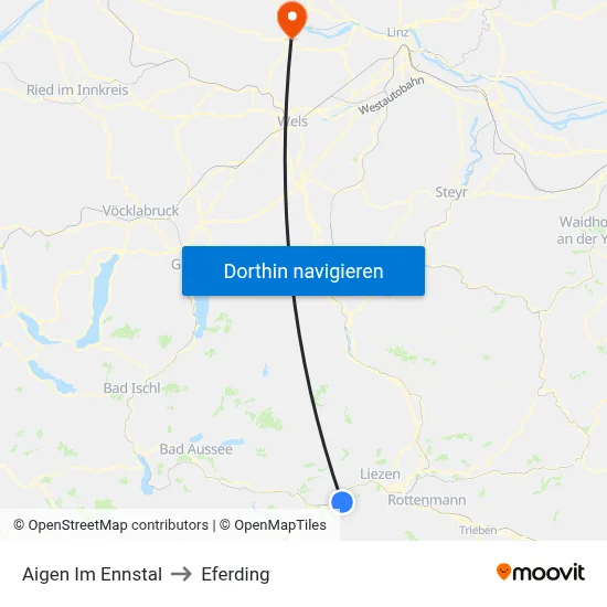 Aigen Im Ennstal to Eferding map
