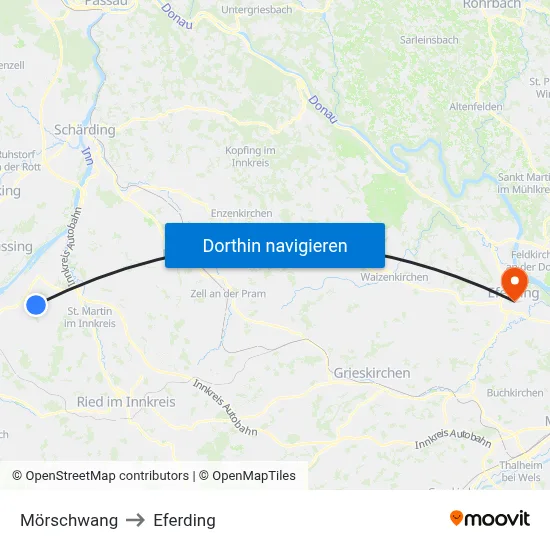 Mörschwang to Eferding map