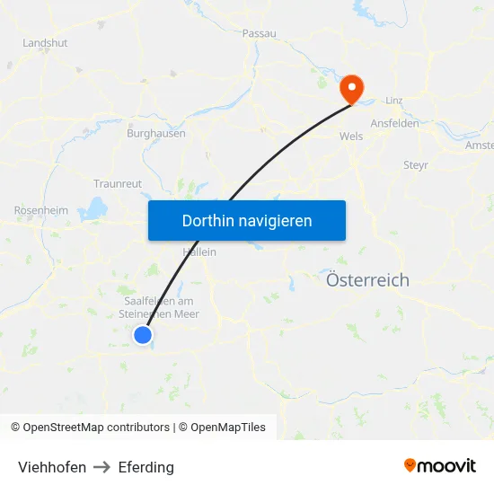 Viehhofen to Eferding map