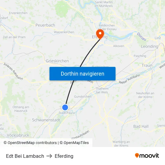Edt Bei Lambach to Eferding map