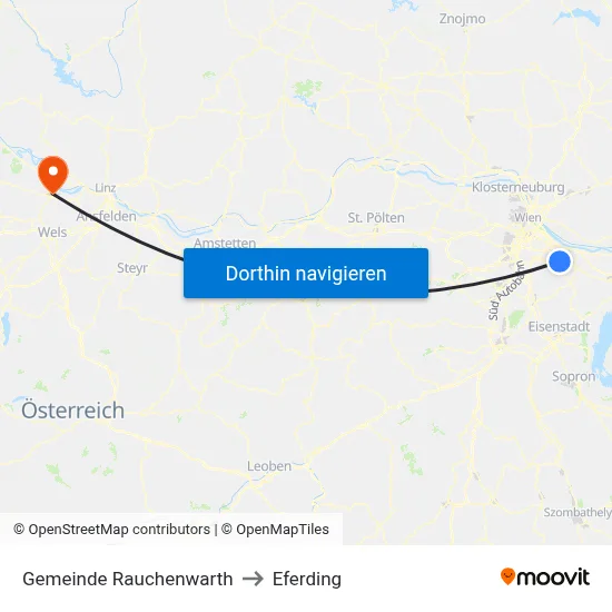 Gemeinde Rauchenwarth to Eferding map