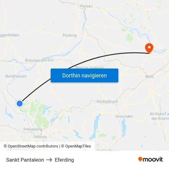 Sankt Pantaleon to Eferding map