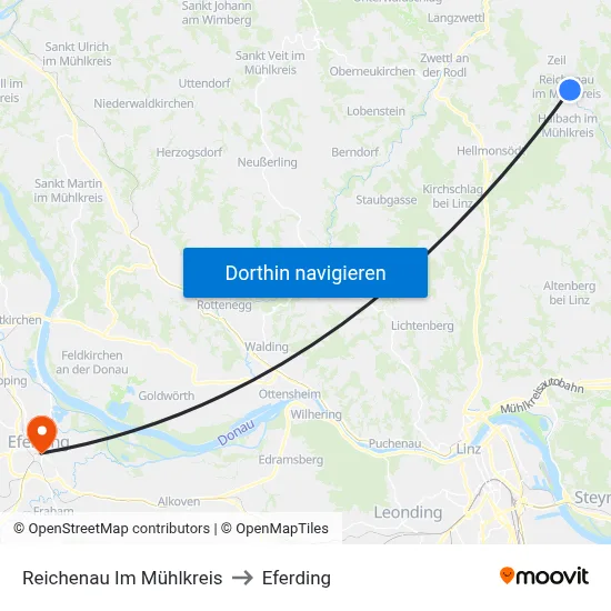 Reichenau Im Mühlkreis to Eferding map