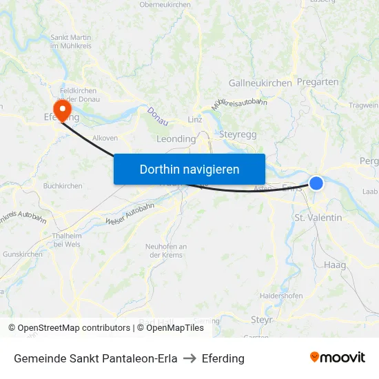 Gemeinde Sankt Pantaleon-Erla to Eferding map