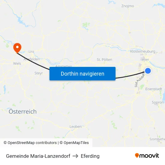 Gemeinde Maria-Lanzendorf to Eferding map