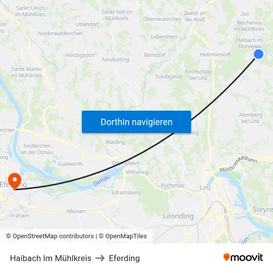 Haibach Im Mühlkreis to Eferding map