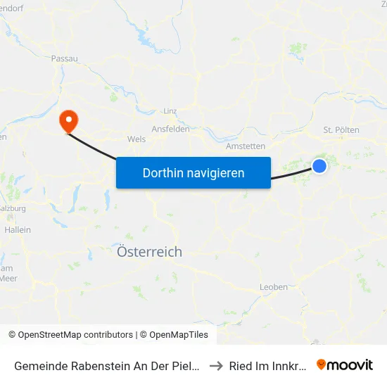 Gemeinde Rabenstein An Der Pielach to Ried Im Innkreis map