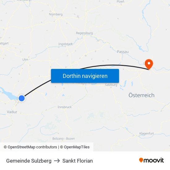 Gemeinde Sulzberg to Sankt Florian map