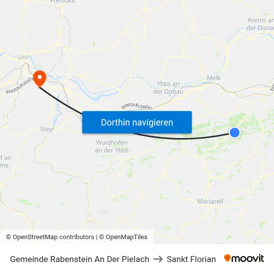 Gemeinde Rabenstein An Der Pielach to Sankt Florian map