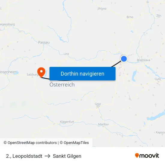 2., Leopoldstadt to Sankt Gilgen map