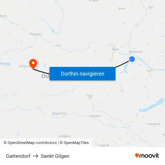 Gattendorf to Sankt Gilgen map