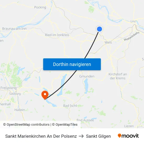 Sankt Marienkirchen An Der Polsenz to Sankt Gilgen map