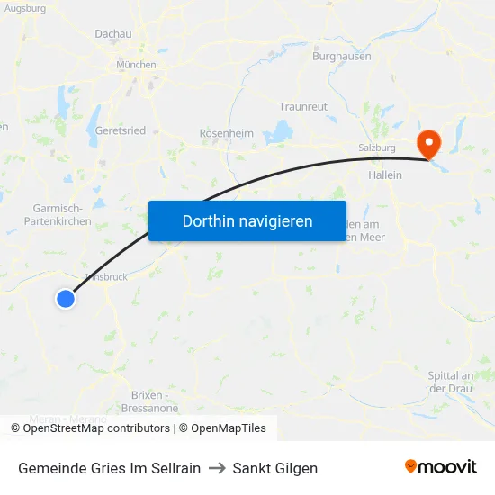 Gemeinde Gries Im Sellrain to Sankt Gilgen map
