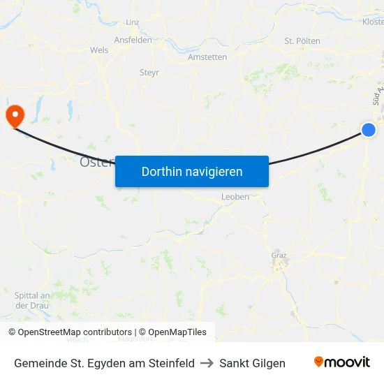 Gemeinde St. Egyden am Steinfeld to Sankt Gilgen map