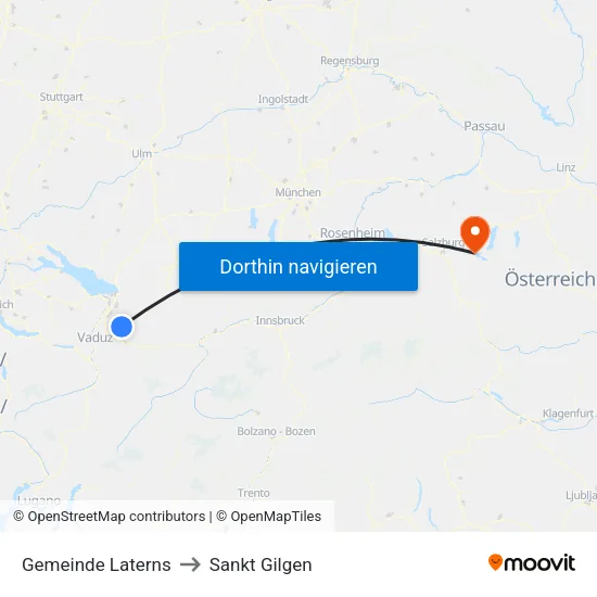 Gemeinde Laterns to Sankt Gilgen map