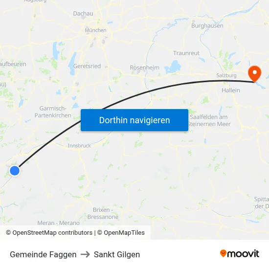 Gemeinde Faggen to Sankt Gilgen map