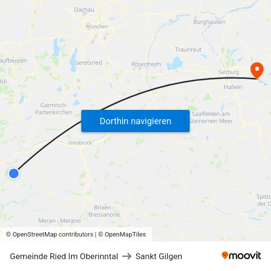 Gemeinde Ried Im Oberinntal to Sankt Gilgen map
