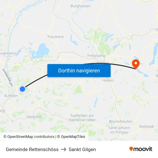 Gemeinde Rettenschöss to Sankt Gilgen map