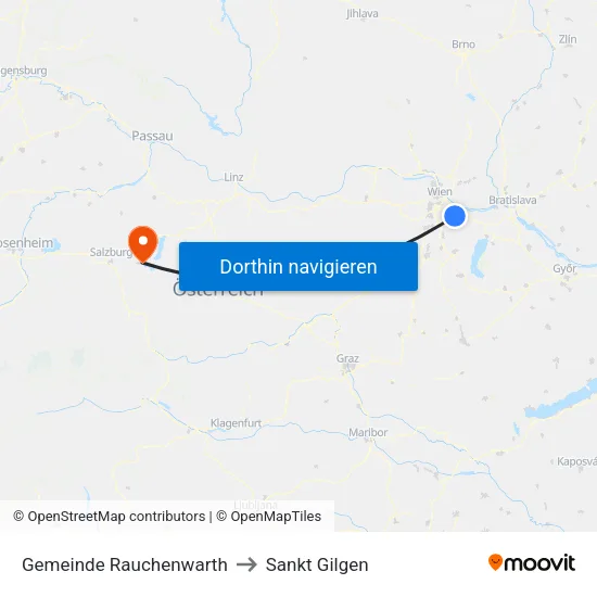 Gemeinde Rauchenwarth to Sankt Gilgen map