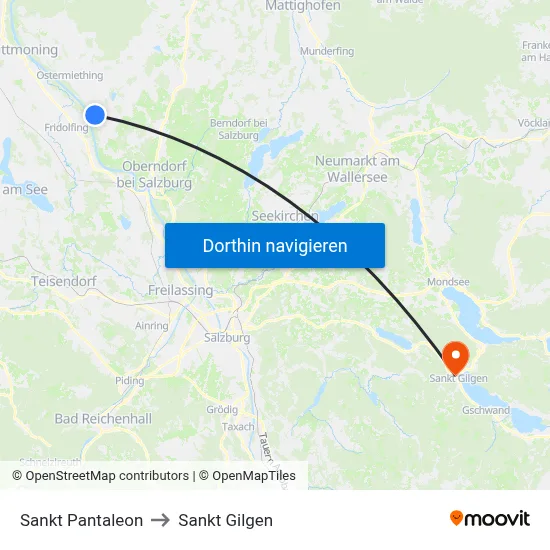 Sankt Pantaleon to Sankt Gilgen map