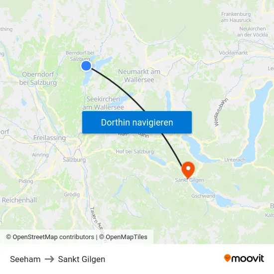 Seeham to Sankt Gilgen map