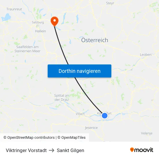 Viktringer Vorstadt to Sankt Gilgen map