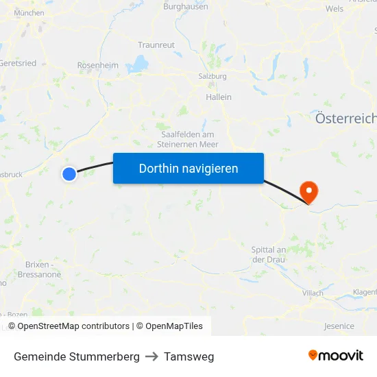 Gemeinde Stummerberg to Tamsweg map