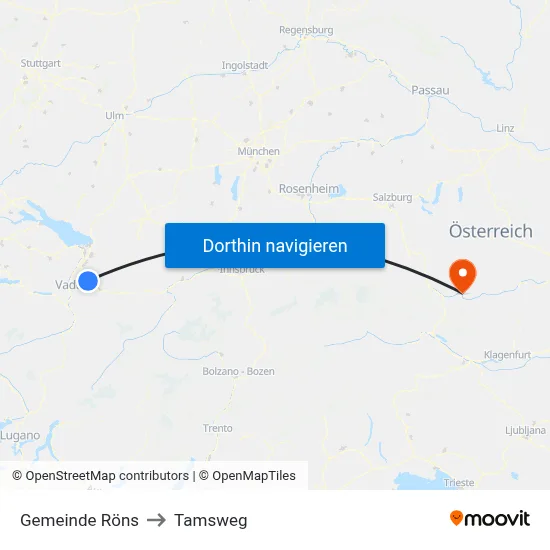 Gemeinde Röns to Tamsweg map