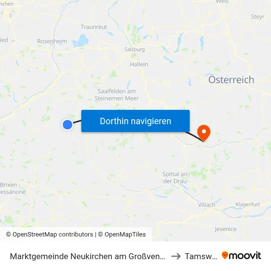 Marktgemeinde Neukirchen am Großvenediger to Tamsweg map