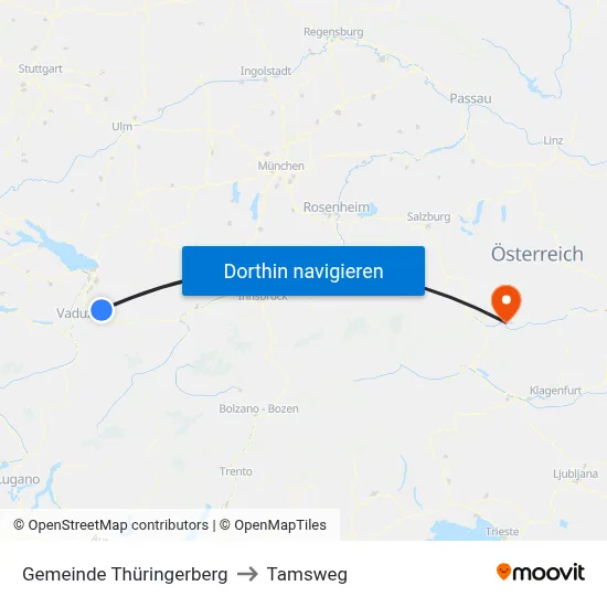 Gemeinde Thüringerberg to Tamsweg map