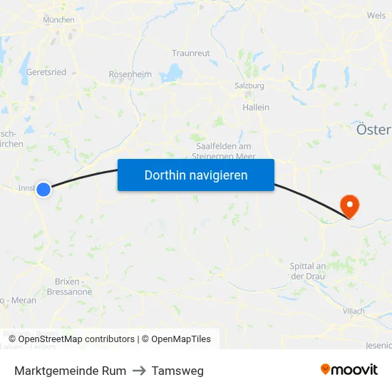 Marktgemeinde Rum to Tamsweg map