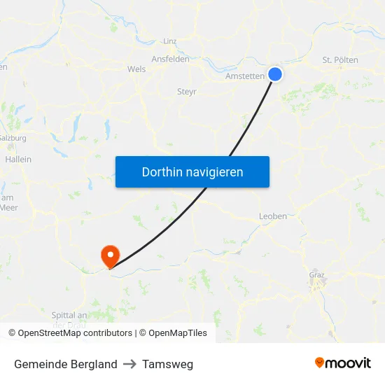 Gemeinde Bergland to Tamsweg map